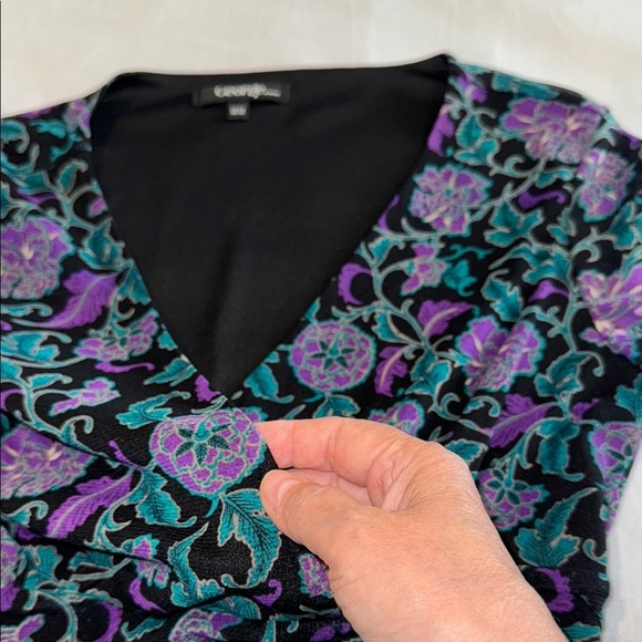George Blouse Purple Black Real Elegant Top Women’s Size M - Picture 6 of 12